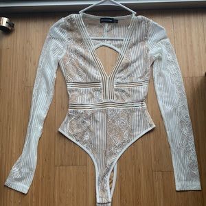 Pretty little thing brand lace white bodysuit